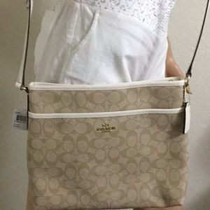 Coach Light Khaki /Chalk Leather Cross body Bag